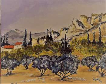 Named contemporary work « Paysage de Provence », Made by BOUTIN
