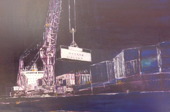 Contemporary work named « Le port de Brest   », Created by JEANNE LE GUEN