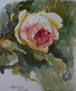 Named contemporary work « Rose », Made by ZHUYAN