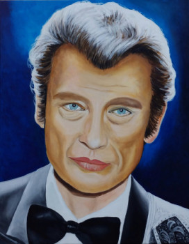 Named contemporary work « Portrait de Johnny Hallyday  2 », Made by BOUTIN