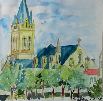 Contemporary work named « Eglise St Hilaire à Niort », Created by BARTLET-DROUZY