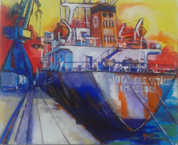 Named contemporary work « Port de bayonne2 », Made by PHILOU