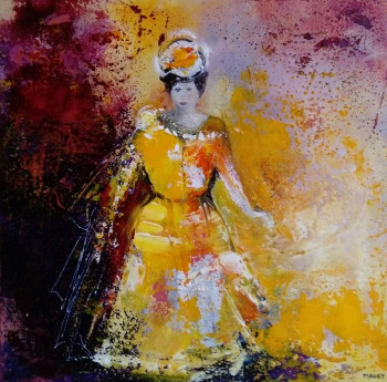 Named contemporary work « DAME ORANGE », Made by MIREILLE MAURY