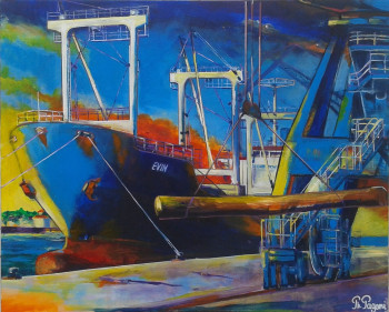 Named contemporary work « Port de Bayonne13 », Made by PHILOU