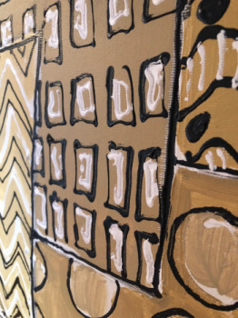 Named contemporary work « carre beige 1 », Made by DAVID