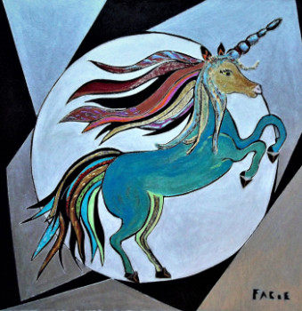 Named contemporary work « La licorne de Noël », Made by FABIE