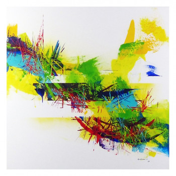 Named contemporary work « Acryl abstrait », Made by LAURENT SPIELMANN