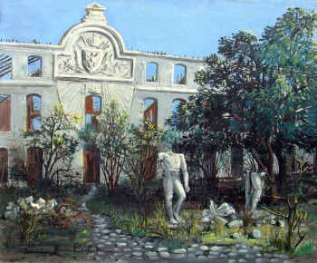 Named contemporary work « Ecole St Cyr (ruines de la cour d'honneur) », Made by MAURICE BUFFET