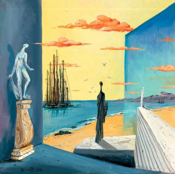 Named contemporary work « La visiteuse du port », Made by MAURICE BUFFET