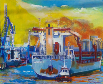 Named contemporary work « Port de Bayonne14 », Made by PHILOU