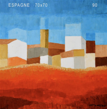 Named contemporary work « Village Espagnol-  3 », Made by LE GOUBEY