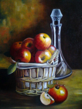 Named contemporary work « Panier de pommes 2 », Made by JOELLE BEUSCART