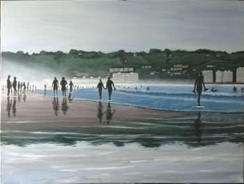 Named contemporary work « Hendaye plage », Made by PHILIPPE LANOT