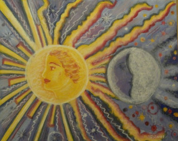 Named contemporary work « Amours de la Lune et du Soleil », Made by JACQUELINE GROUT