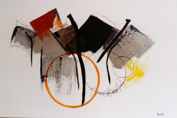 Named contemporary work « CERCLE ORANGE 1  », Made by MIREILLE MAURY