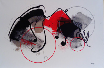 Named contemporary work « EN AVANT LA MUSIQUE 1 2 », Made by MIREILLE MAURY