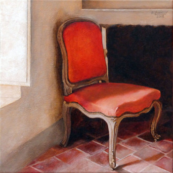 Named contemporary work « Intérieur N°60 The Red Chair », Made by PATRICE LANNOY