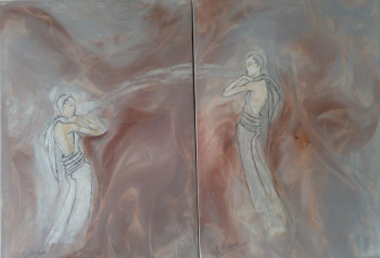Named contemporary work « Les gémeaux », Made by EVELYNE CALCUS