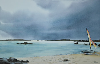 Named contemporary work « Port-Homard  ( Îles Chausey ) », Made by VAL.H