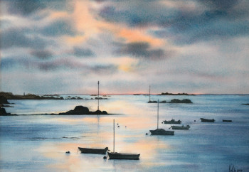 Named contemporary work « Le Sound au couchant  ( Îles Chausey ) », Made by VAL.H