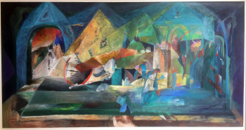 Named contemporary work « La fuite en Egypte 2 », Made by MONIQUE LELIEVRE OU EL