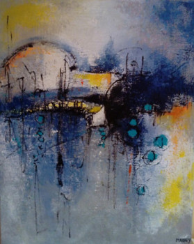 Named contemporary work « CALME BLEU 2 », Made by MIREILLE MAURY