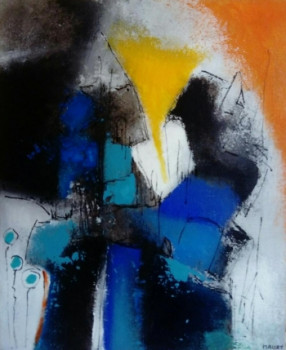 Named contemporary work « ABSTRACTION BLEUE   N2 », Made by MIREILLE MAURY