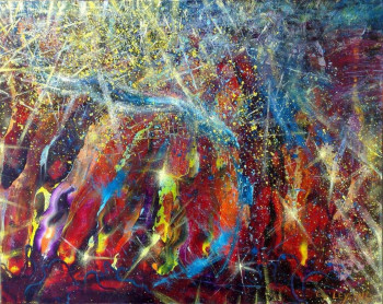 Named contemporary work « Pluie d'étoiles », Made by TONY LEYLAND