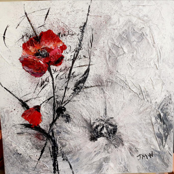 Named contemporary work « COQUELICOTS  », Made by JEAN-MICHEL WOSINSKI
