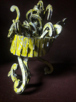 Named contemporary work « Serie"jaune yellow"n°12 », Made by GILLES GUERBER