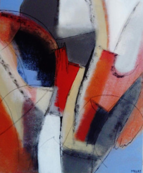 Named contemporary work « COMPOSITION ORANGE N6 », Made by MIREILLE MAURY