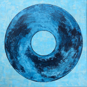 Named contemporary work « Blue sphere », Made by ROMROS