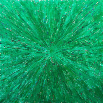 Named contemporary work « Green galaxy », Made by ROMROS