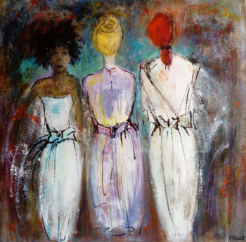 Named contemporary work « TROIS ELEGANTES », Made by MIREILLE MAURY