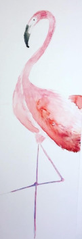 Named contemporary work « pink flamingo  », Made by MELICOLOR