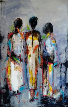 Named contemporary work « TROIS SOEURS 2 », Made by MIREILLE MAURY