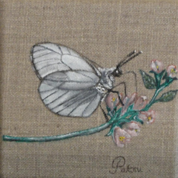 Named contemporary work « Papillon aux ailes blanches », Made by PATCHA CRéATION