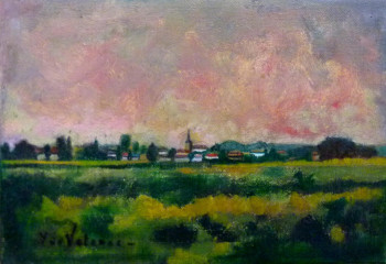 Named contemporary work « Saint Benoit sur Loire, vue des Boutrons », Made by YVES DE VALENCE