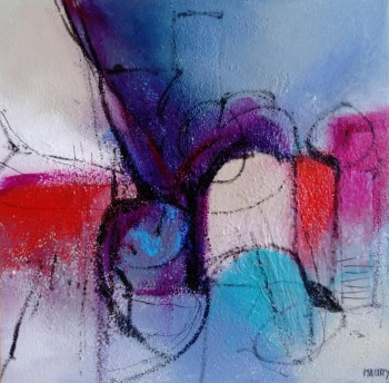 Named contemporary work « COULEUR LILAS », Made by MIREILLE MAURY