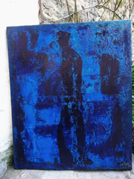 Named contemporary work « L HOMME BLEU », Made by WOVOKA