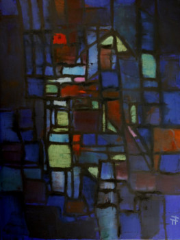 Named contemporary work « Vitrail-L'écrivain-(15-54) », Made by THIERRY FAURE