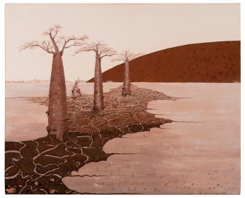 Named contemporary work « Baobabs en terre déchirée - survie. », Made by MILEG