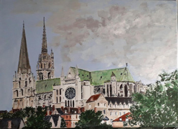 Named contemporary work « Chartres la cathédrale », Made by FRANCIS MICHOT