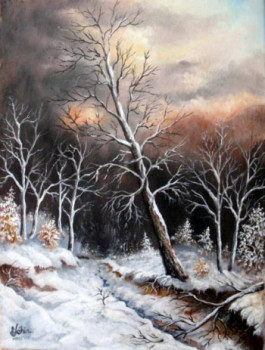 Named contemporary work « L'hiver au fond des bois », Made by JEHIN GéRARD