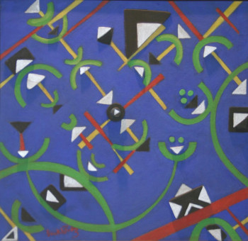 Named contemporary work « Triangles vs demi cercles », Made by HAMID BOUKHERAZ  KULTHAUS HB