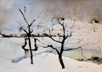 Named contemporary work « En plein-air at -6c », Made by ALFRED FREDDY KRUPA