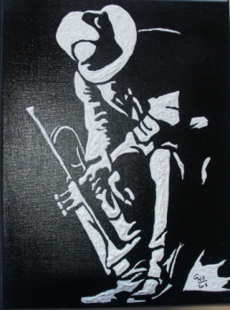 Named contemporary work « ENTRE DEUX - JAZZ MAN », Made by GHISLAINE LECA