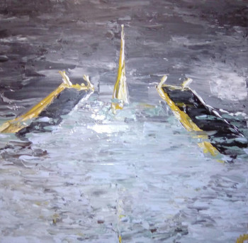 Named contemporary work « Nuit d'hiver lunaire sur St Petersbourg », Made by SAVIG