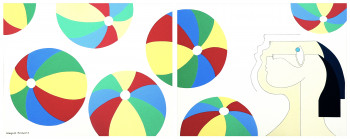 Named contemporary work « Beach Balls », Made by HILDEGARDE HANDSAEME