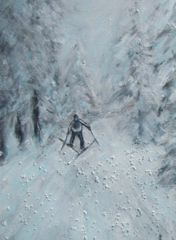 Named contemporary work « La tête dans la brume, hiver en Bohême », Made by NADIA VIGUIER